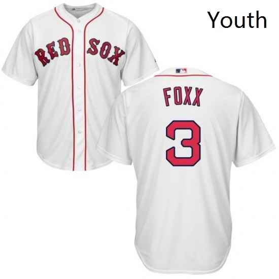 Youth Majestic Boston Red Sox 3 Jimmie Foxx Replica White Home Cool Base MLB Jersey
